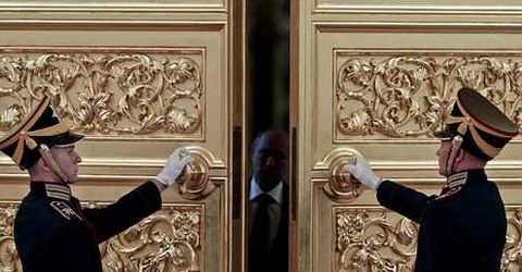 Vladimir Putin, a su llegada al homenaje ayer a los deportistas olímpicos en el Kremlin.