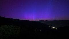 Imagen de una aurora boreal captada esta pasada madrugada en Catalua