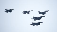 Un grupo de Eurofighters.