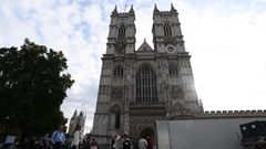 La fachada de la abada de Westminster, en Londres, horas despus de que terminase el funeral de Estado