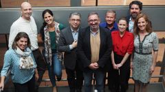 La directiva del Colegio de Arquitectos de Asturias, con su decano, Alfonso Torre, en el centro, en 2020