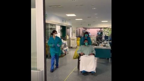 Un paciente de 34 a�os es dado de alta de la UCI del HUCA