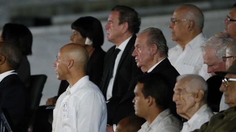  El rey Juan Carlos de España, en el funeral de Fidel Castro