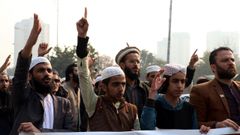 Pakistanes protestan contra los bombardeos iranes, el jueves en Islamabad.