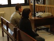 El motorista y la conductora acusados de simular un accidente para cobrar el seguro, esta ma�ana en el juicio en la Audiencia en Vigo
