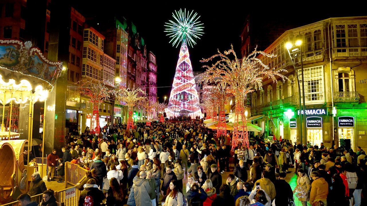 banana.Iluminacin de Navidad en Vigo.