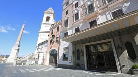 El hotel Hassler, uno de los ms lujosos de Roma, cerrado.