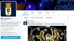 Perfil de Twitter del Real Oviedo