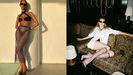 Dos prendas muy metalizadas: la falda de Leslie Amon y el modelo de Saint Laurent que lleva Camille Charriere