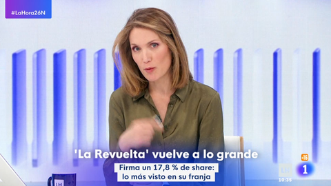 Silvia Intxaurrondo, durante la aclaracin que hizo este martes en La hora de La 1