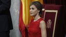 Letizia Ortiz deslumbra con un espectacular vestido rojo
