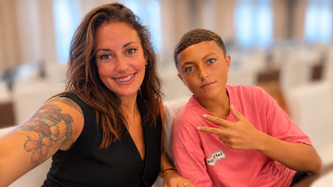 La asturiana Bela Fraile y su hijo Noah, de 12 a�os