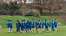 Los jugadores del Real Oviedo, en El Requex�n