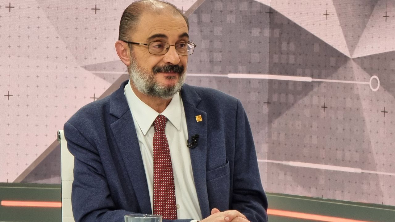 Javier Lambán en una entrevista en Aragón TV, en una foto de archivo