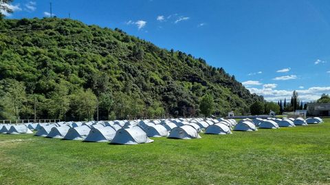 El campamento de la Pilgrim Race en Vilamartn de Valdeorras