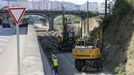 Obras para el cambio de vías y traviesas junto a la estación de Lugo, hace dos semanas