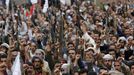 Los hutíes convocaron una manifestación multitudinaria en la capital yemení, Saná, para condenar los ataques. 