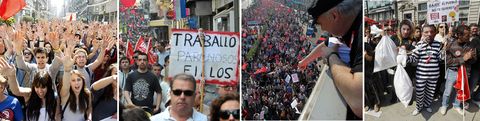 Combobueno.Imágenes de las manifestaciones de Vigo, Ferrol y A Coruña