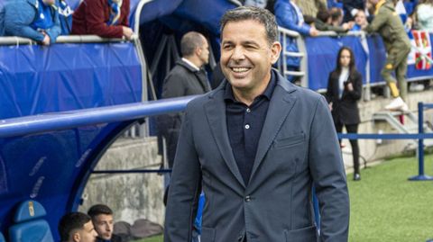 Javi Calleja, antes del Oviedo-Tenerife