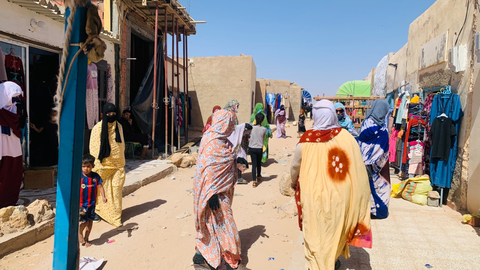 Vista de uno de los mercados de los campamentos de refugiados en el Shara
