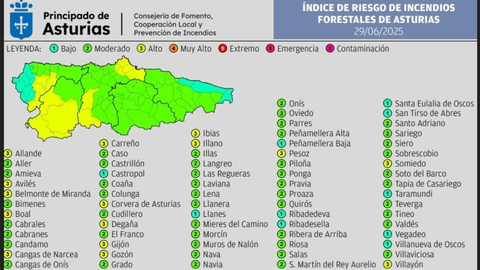 Mapa de riesgo de incendio forestal