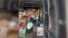 Imagen del interior de uno de los camiones que salieron de la tienda El@s.