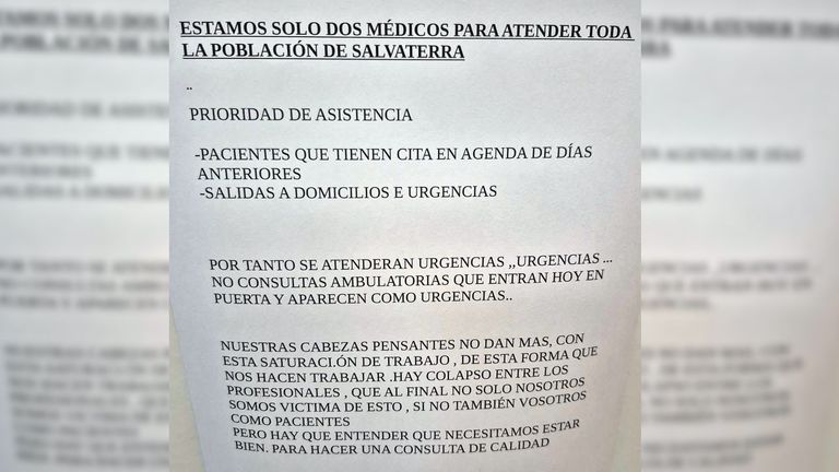 La carta de los médicos de Salvaterra a sus pacientes: «Somos dos. Solo se atienden urgencias urgencias»