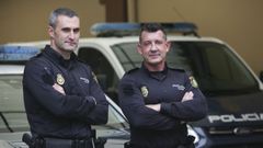 Jos Castro y Carlos Rico, en las dependencias de la comisara de Polica Nacional de Ferrol-Narn
