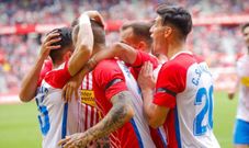 Celebraci�n gol del Sporting