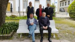 De pie, de izquierda a derecha, Jos ngel Vzquez, Jos Manuel Evia y Fernando Iguacel; y sentados, Csar Carreo y Jos Ramn Cancelo