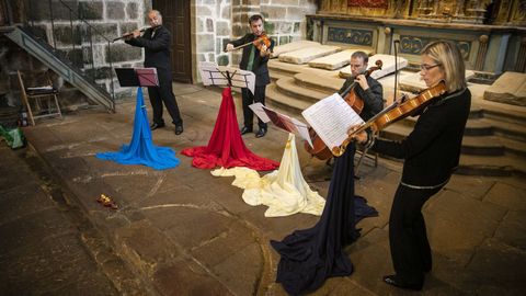 Un concerto do grupo Atlantic Mozart Flute Quartets na igrexa de Santa Mara a Nova de Noia, nunha imaxe de arquivo