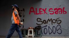 Pintada en apoyo a Saab en Caracas