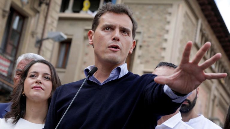Albert Rivera e Inés Arrimadas, en un acto en Vic (Barcelona)