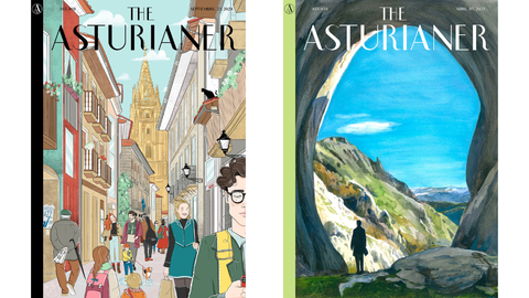 The Asturianer. Portadas: Oviedin por Gema Paredes (i) y Ojo de Buey Pe�a Mea por Federico Granell (d)