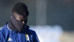 Samuel Obeng, durante un entrenamiento