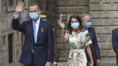 Felipe VI y la reina Letizia durante su visita a Santiago el pasado 25 de julio 