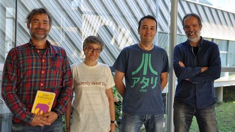 Burghard Baltrusch, Beatriz Legern, Enrique Costa y Antonio Pena, equipo que hace un videojuego de un libro de Saramago. UNiversidad de Vigo