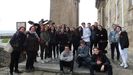 Estudiantes de la localidad italiana de Novara, junto a la torre de San Vicente en la excursión que hicieron a Monforte en el 2018