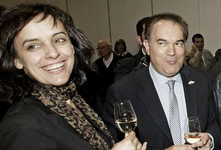 Paula Fernández, José Crespo y detras, José Luis Espiño, en un acto en la Semana Verde.