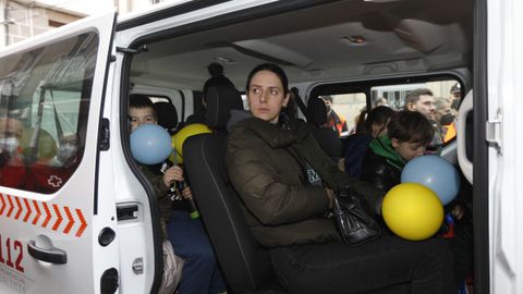 Llegada a Maceda de refugiados de Ucrania.