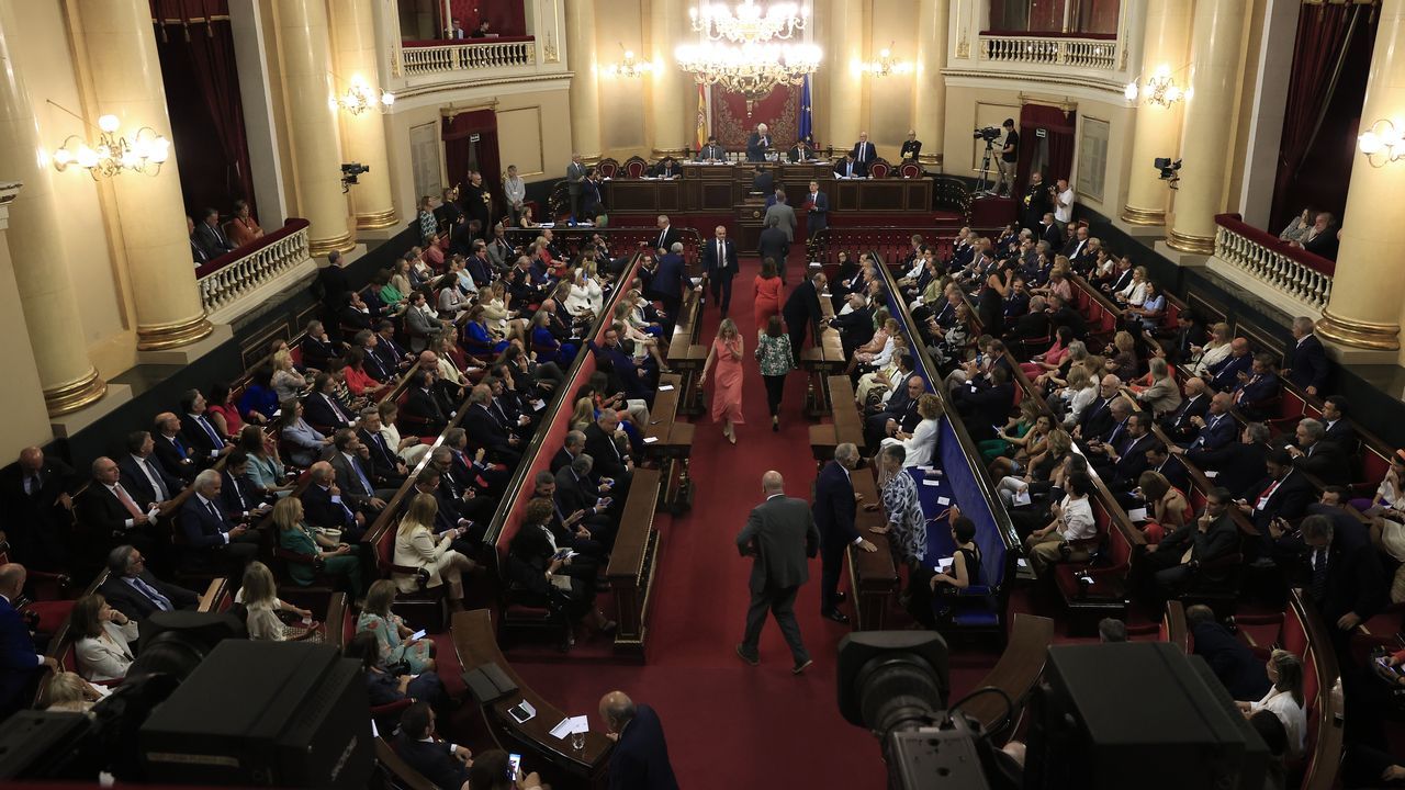 Detenido por tocarle el culo a una periodista de Cuatro durante una conexin en directo.Vista general de la sesin constitutiva del Senado.