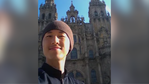 Foto del coreano Jaemun Ju del a�o 2012, cuando hizo el Camino de Santiago