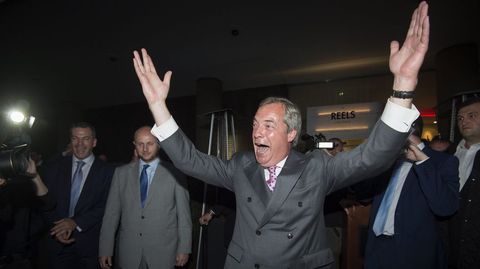 El líder del Partido Independencia del Reino Unido (UKIP) Nigel Farage 