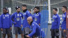 Koné, Vicente Gómez, Mollejo, Jovanovic y Luis Ruiz, entre otros, en un entrenamiento