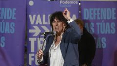 El cierre de campaa de Podemos en A Corua. En la imagen, la candidata a la Xunta, Isabel Faraldo