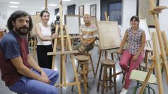 Los cuatro profesores de la Escuela de Artes y Oficios de Ourense