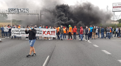 Protesta de los trabajadores de Alu Ibrica en Alfonso Molina