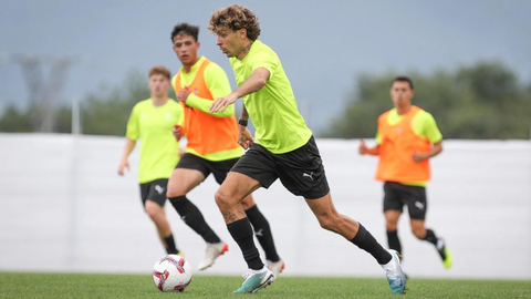 Csar Gelabert en su primer entrenamiento