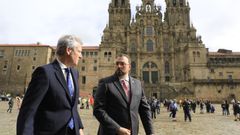 Los presidentes Alfonso Rueda y Adrin Barbn, en Santiago