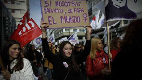 Participantes en la manifestacin del 8M en el 2019 en A Corua